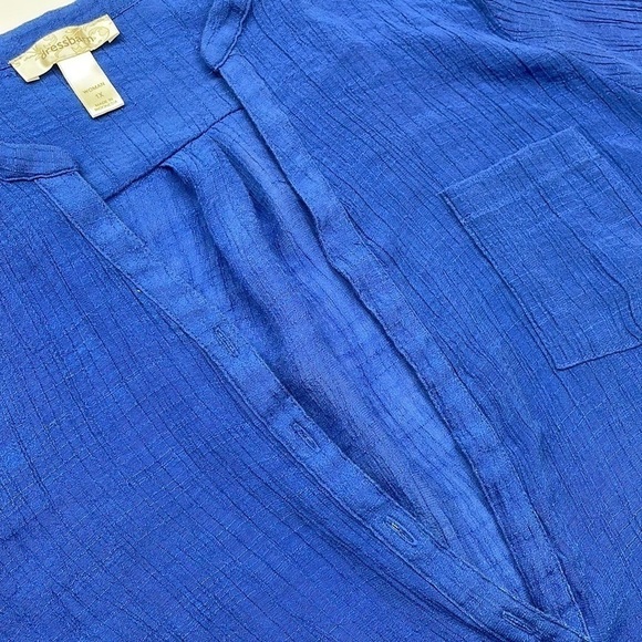 DressBarn cobalt blue casual long sleeve plus size top - Picture 2 of 6